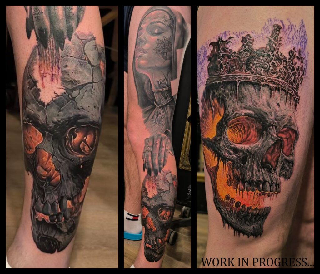 Realistic neo traditional tattoo by Jānis Kinēns, Rīgas Tinte