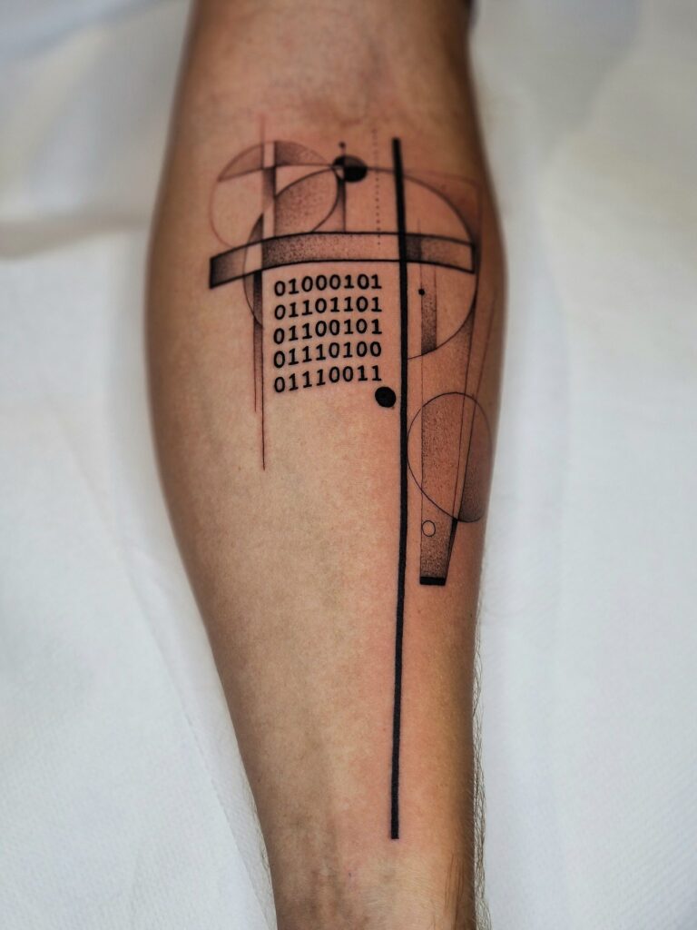 Black and grey dotwork tattoo by Kristaps Sausserdis, Rīgas Tinte